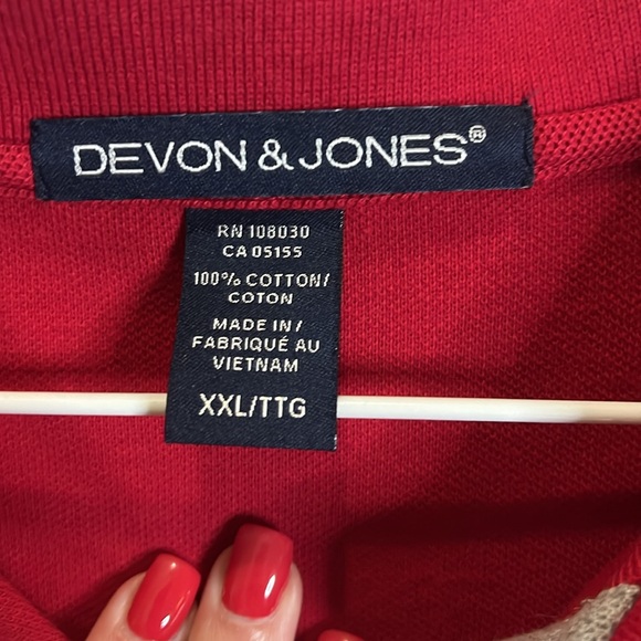 Devon & James Red and gray polo size XXL NWT - Picture 3 of 4